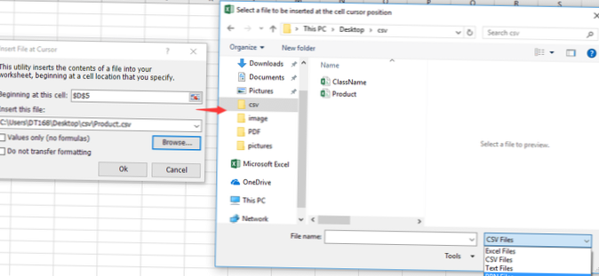 jak sladit soubor CSV v aplikaci Excel