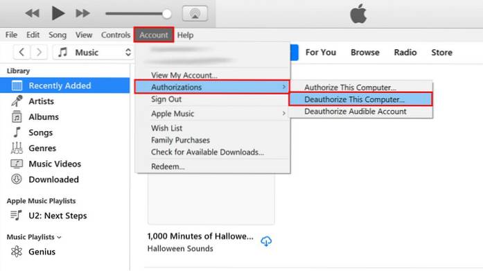 How To Authorize and Deauthorize a Computer in iTunes