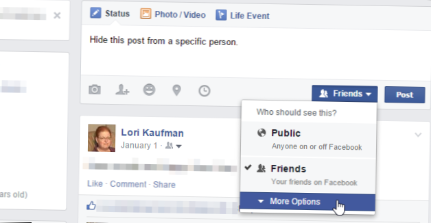 cum să blochezi o postare pe facebook de la o singură persoană