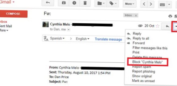 hoe een e-mailadres in gmail op de iPhone te blokkeren