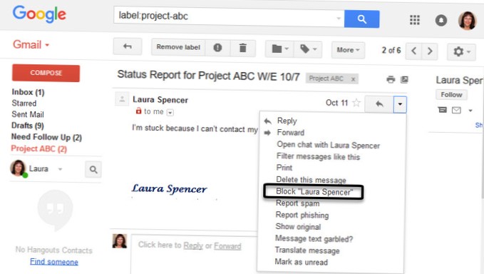 hoe e-mails in gmail te blokkeren zonder ze te openen