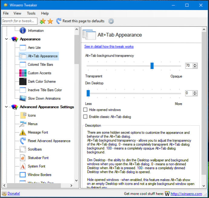 Jak změnit průhlednost Alt-Tab v systému Windows 10
