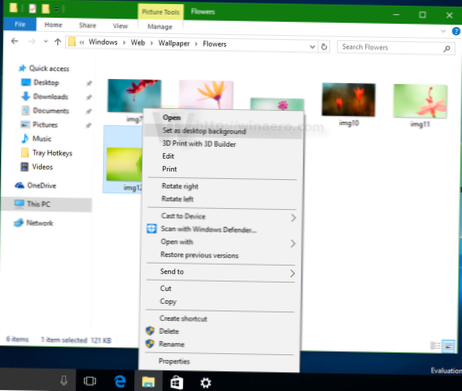 jak změnit pozadí v systému Windows 10 bez aktivace
