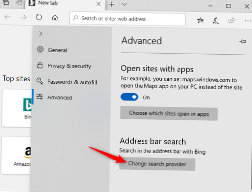 Come cambiare Bing in Google in Edge