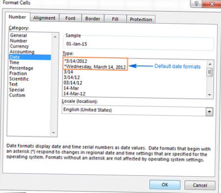 how to change default date format in excel windows 10