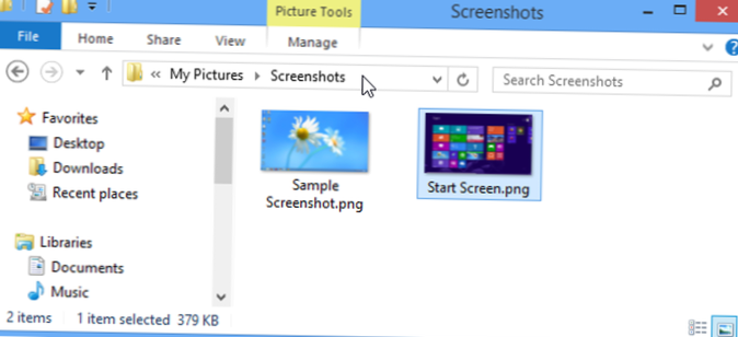 come cambiare la posizione dello screenshot
