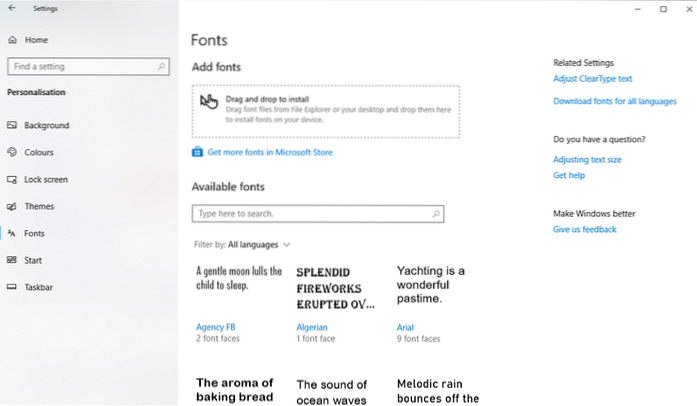 Comment changer la police par défaut dans Windows 10