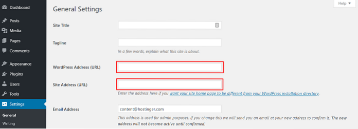 Cum se schimbă numele de domeniu al unui site WordPress