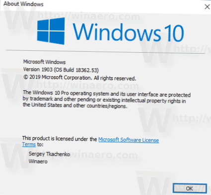 cómo comprobar la versión 1903 de Windows 10