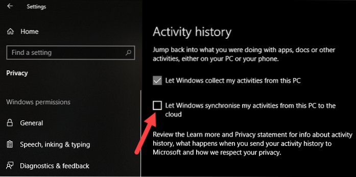 Come cancellare le attività della sequenza temporale in Windows 10