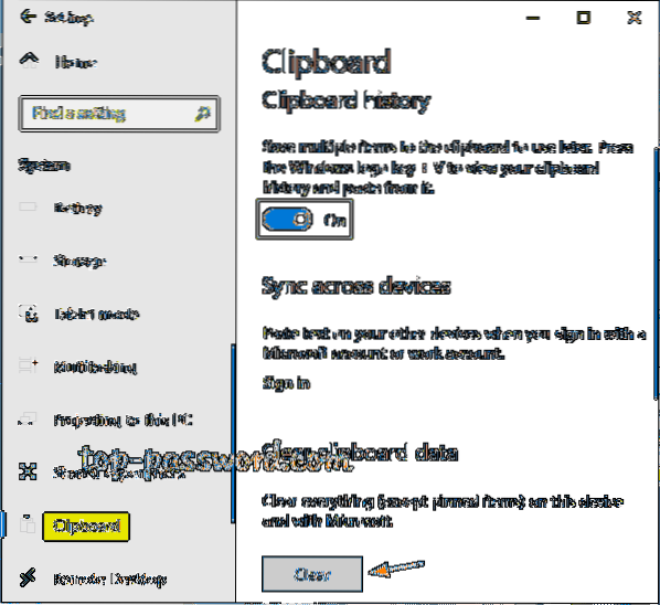 Come cancellare la cronologia degli appunti di Windows