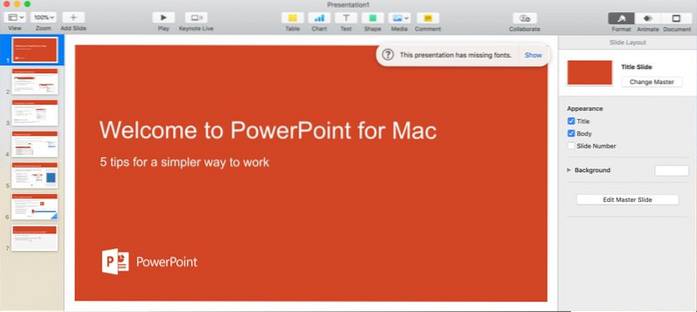 Cum se convertesc diapozitive PowerPoint în prezentare Keynote pentru Mac