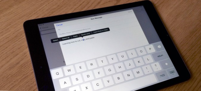 hvordan du kopierer og limer inn på ipad
