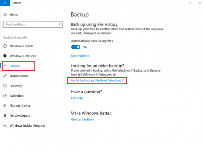 Come creare un backup di Windows 10 su un'unità di rete