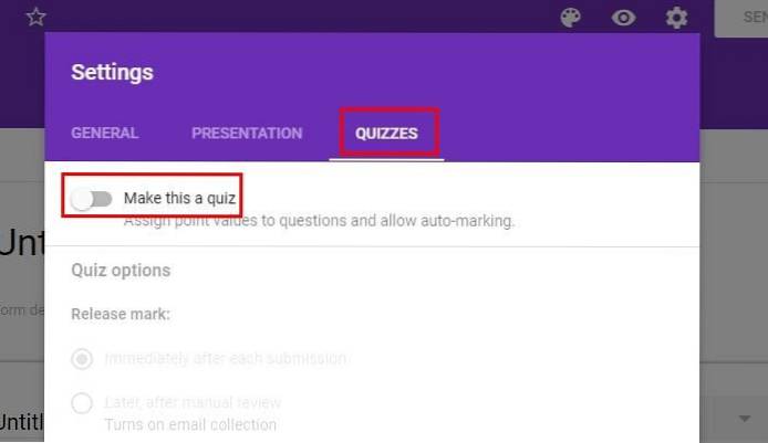 Come creare e impostare quiz in Moduli Google
