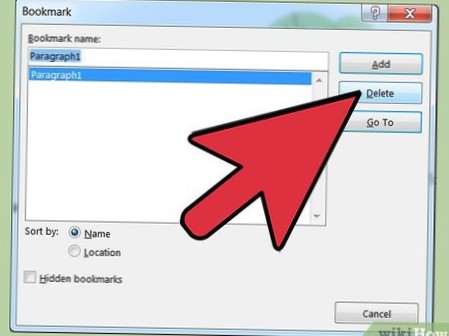 how to create hidden bookmarks in word