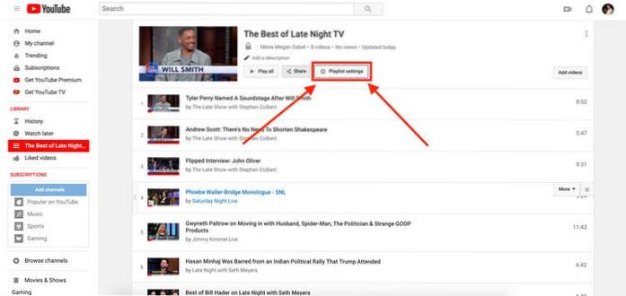 Come creare, condividere e modificare una playlist di YouTube