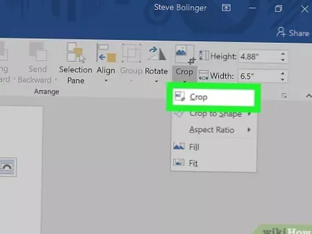 how to crop a picture in word on mac