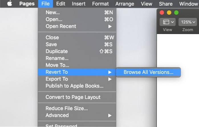 Come eliminare una versione del file con salvataggio automatico su macOS