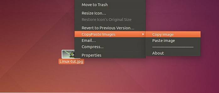 Como copiar / colar imagens diretamente para / da área de transferência no Ubuntu Nautilus