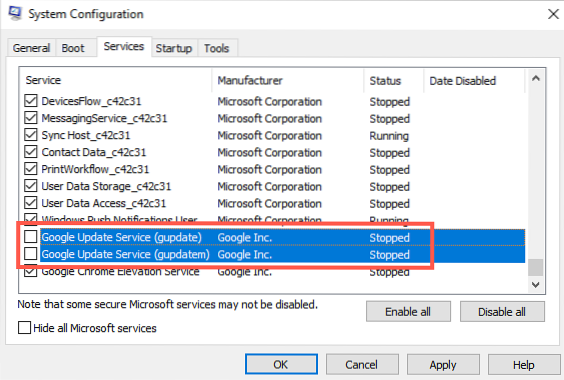 Come disabilitare gli aggiornamenti automatici di Chrome in Windows