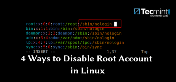Jak zakázat kořenový účet v systému Linux