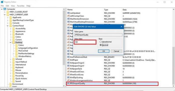 How to Disable Wallpaper Image Compression in Windows 10