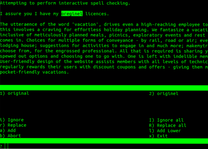 So führen Sie Rechtschreibprüfungen im Linux-Terminal durch