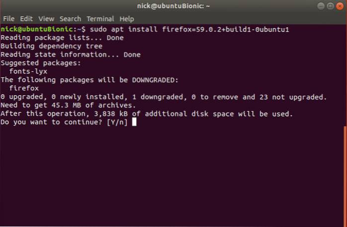 How to Downgrade Software/Package in Linux