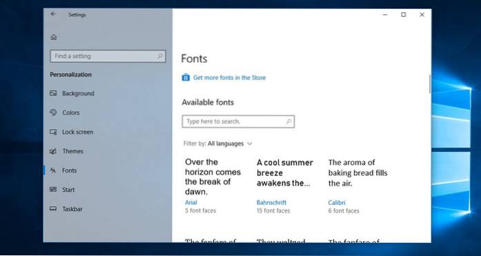 How to Download Fonts from the Microsoft Store in Windows 10