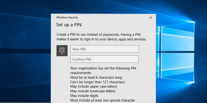 Cómo habilitar la complejidad del PIN en Windows 10 y hacer que el PIN de inicio de sesión sea más seguro