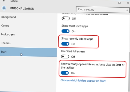 hvordan man aktiverer nylige filer i proceslinjen windows 10