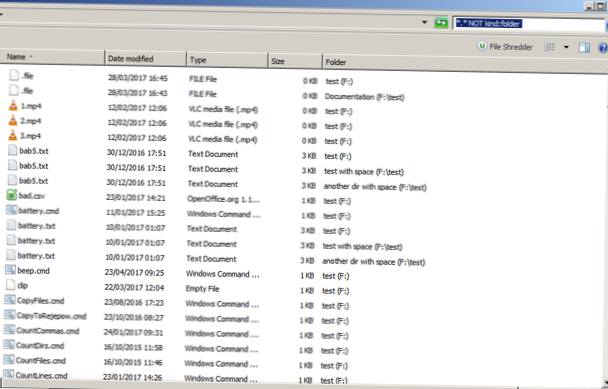 hvordan du finner alle filer med utvidelse i Windows
