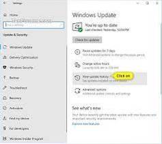 Jak najít historii aktualizací v systému Windows 10