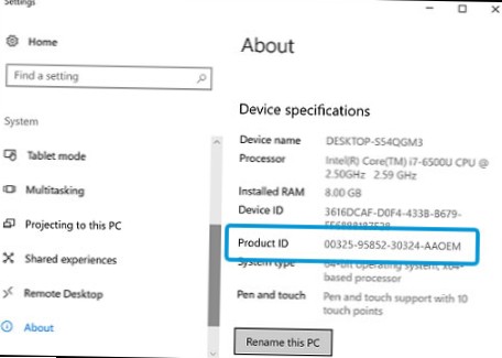 how to find windows 10 product key on hp