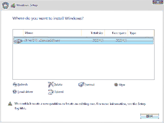 Como corrigir o erro “Não foi possível criar uma nova partição” ao instalar o Windows 10