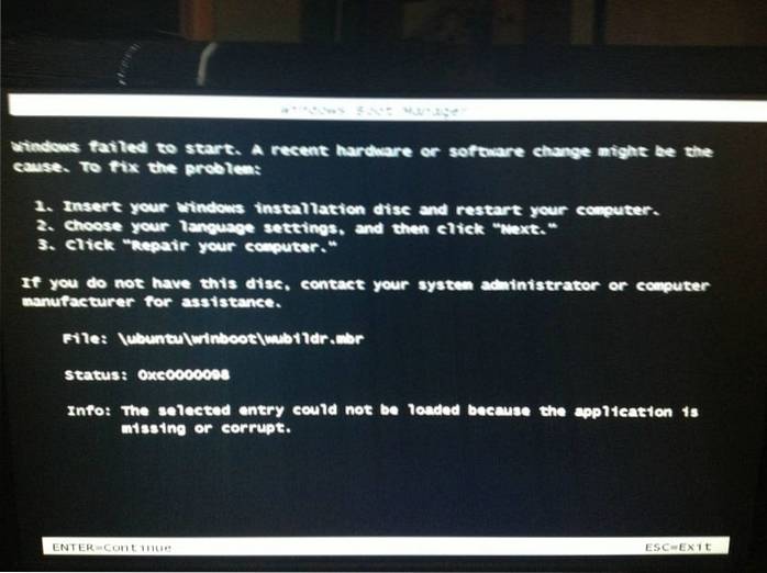 Como consertar Windows MBR a partir do Ubuntu