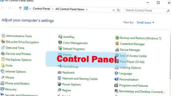 come ottenere il pannello di controllo sul desktop in Windows 10