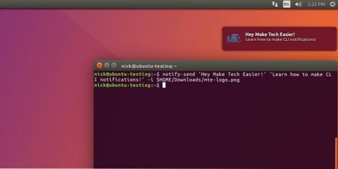 Come ottenere notifiche sul desktop dalla riga di comando di Linux