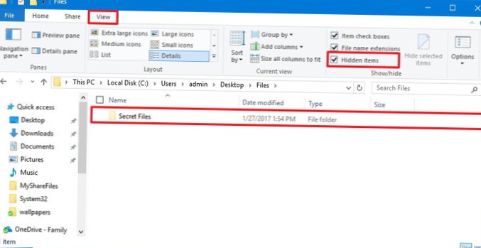hvordan man skjuler fotos på Windows 10