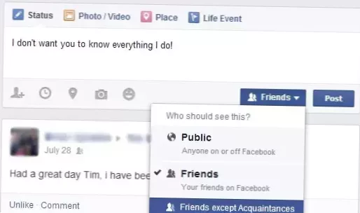 how to hide your comments on facebook from friends