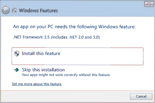 Cum să instalați .NET Framework 2.0 3.0 și 3.5 în Windows 10