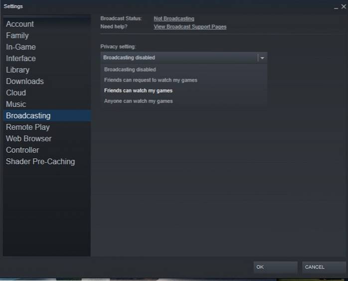 Jak nechat své přátele sledovat, jak hrajete hry ve službě Steam