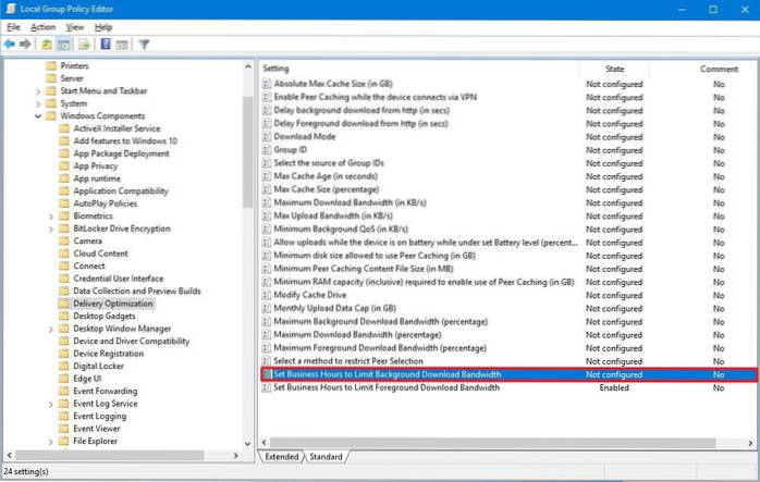 Sådan begrænses Windows Update-båndbredde i bestemte timer