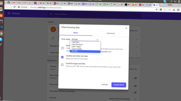 how to log out of all websites on chrome