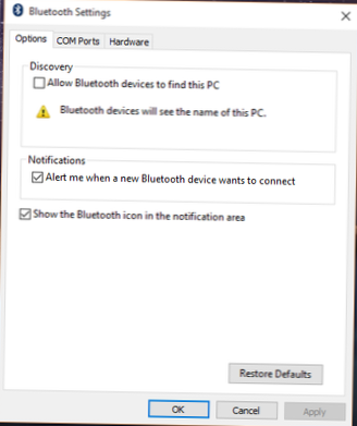 hur man gör Bluetooth-enhet upptäckbar Windows 10