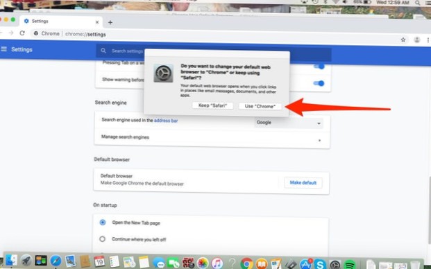 come fare in modo che i collegamenti si aprano in Chrome invece che in Safari su Mac