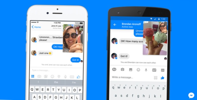 como minimizar a videochamada do Facebook