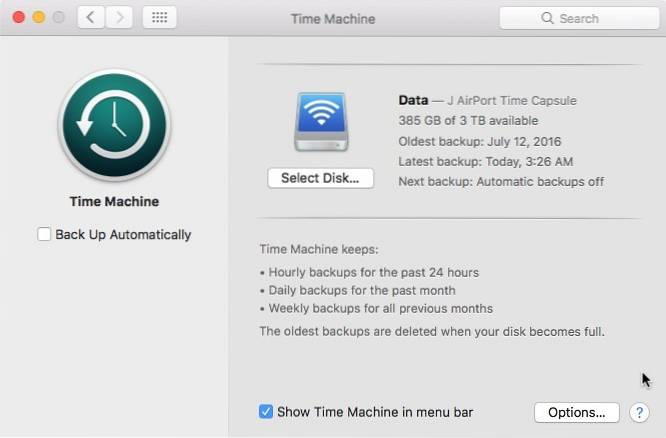 Como modificar a programação de backup do Time Machine para Mac