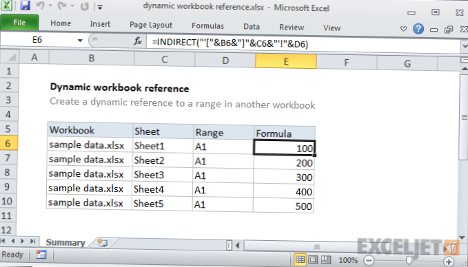 jak odkazovat na jiný sešit v aplikaci Excel